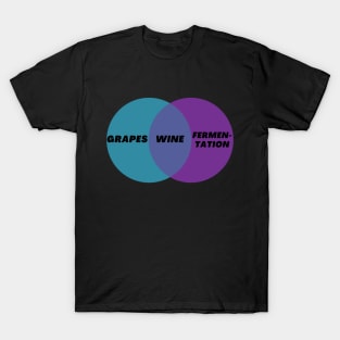 Wine: Grapes & Fermentation Venn Diagram T-Shirt